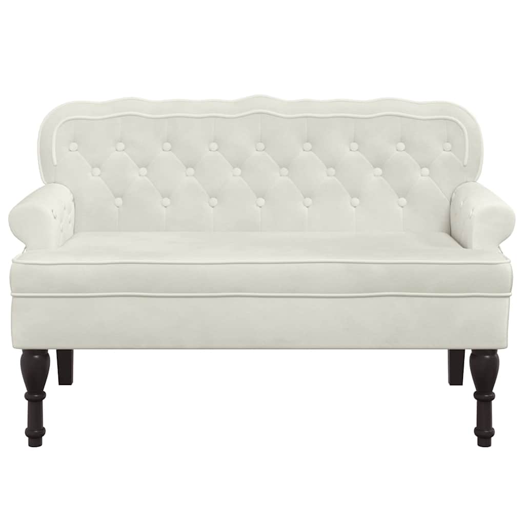 Sitzbank mit Rückenlehne Dunkelgrau 119,5x64,5x75 cm Samt