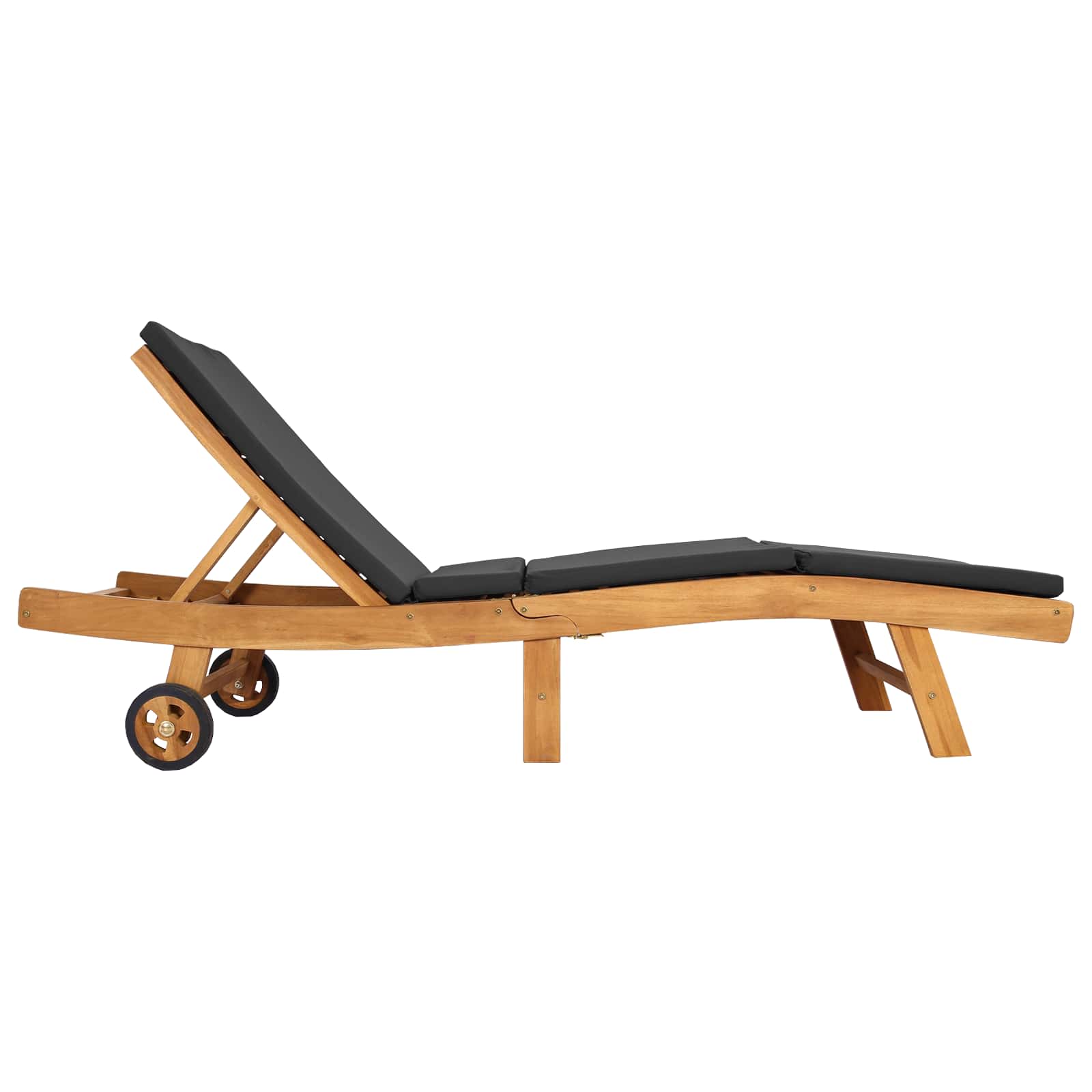 Sonnenliege Braun Massivholz Teak