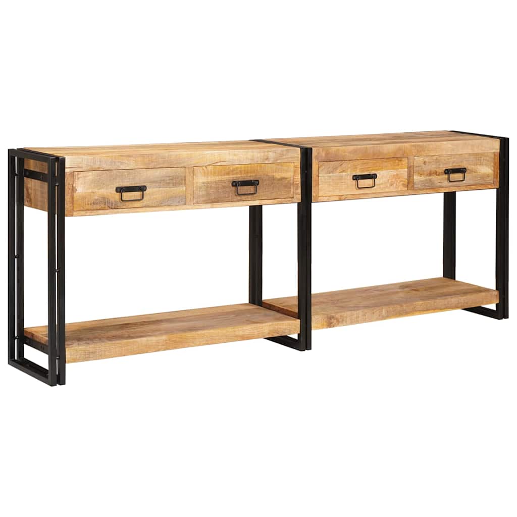 Konsolen-Tische 2 pcs Braun 161 x 33 x 75 cm Massivholz Mango