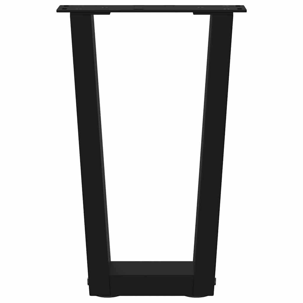 Couchtischbeine V-Form 2 Stück Schwarz 30x(30-31,3) cm Stahl