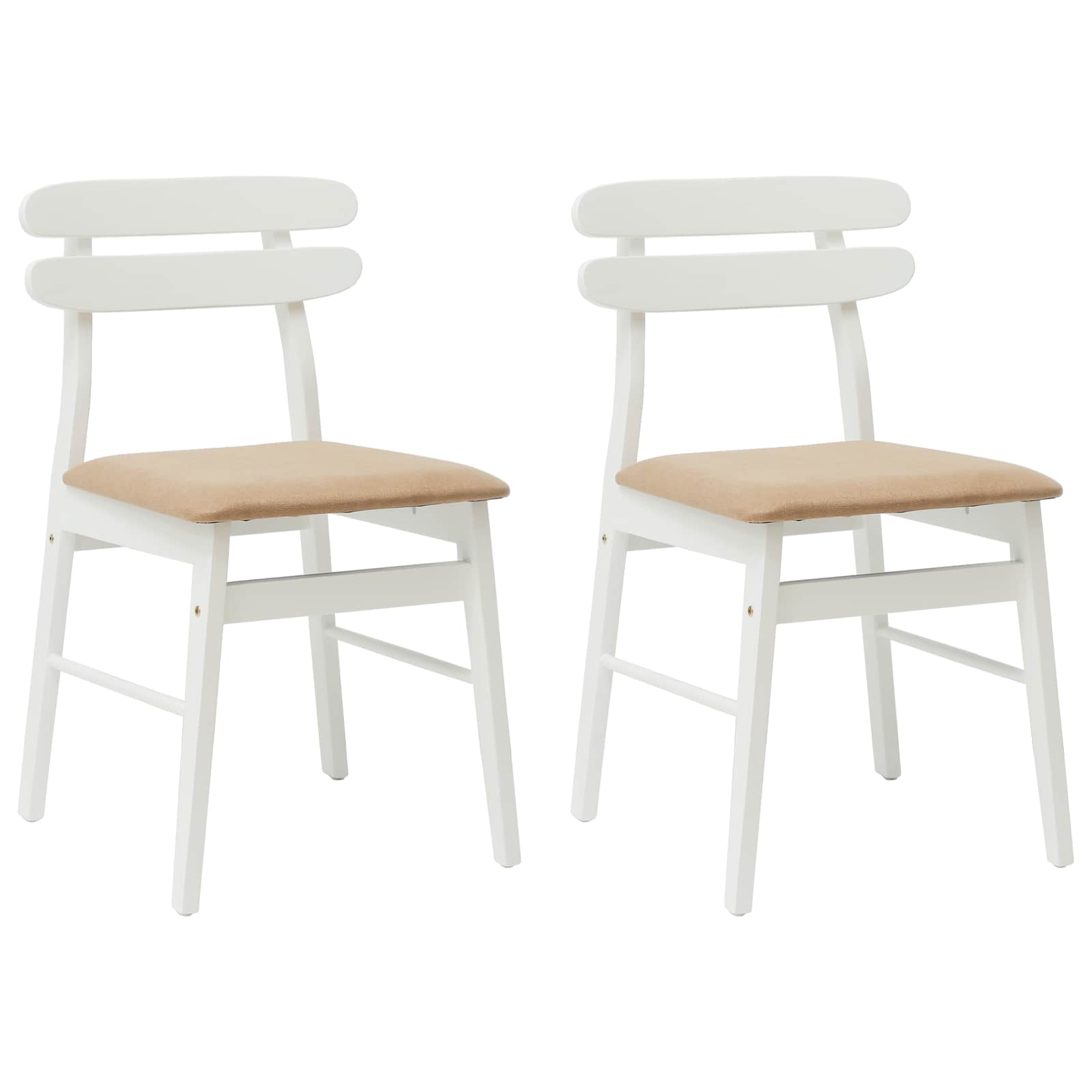 Esszimmerstuhl 2 pcs Hellbraun und hell Massives Gummiholz
