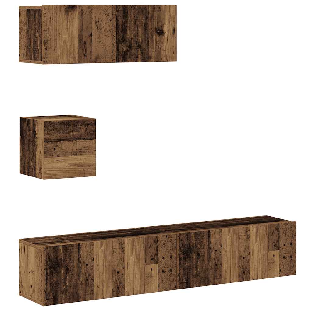 4-tlg. TV-Schrank-Set Weiß Holzwerkstoff