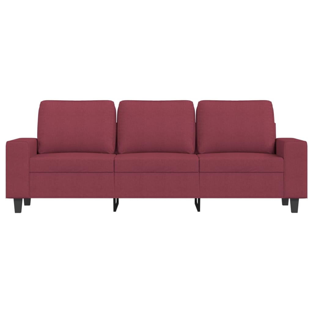 3-Sitzer-Sofa mit Hocker Hellgrau 180 cm Stoff