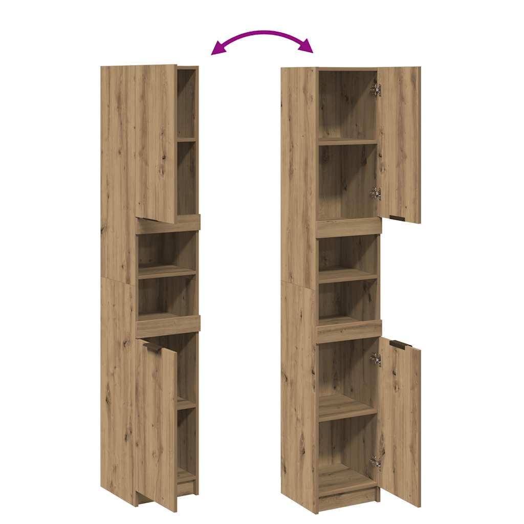 Badschrank Weiß 32x34x188,5 cm Holzwerkstoff