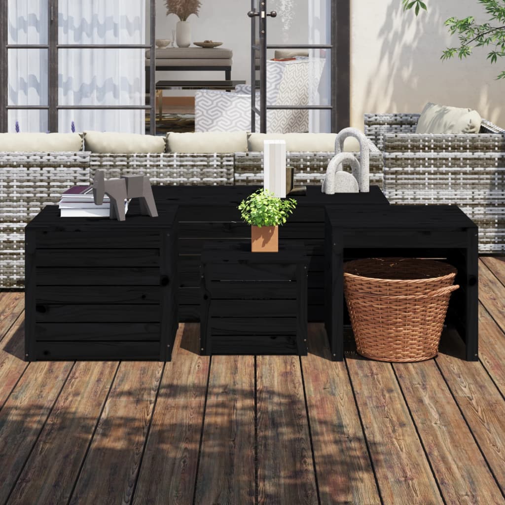 4-tlg. Gartenbox-Set Massivholz Kiefer
