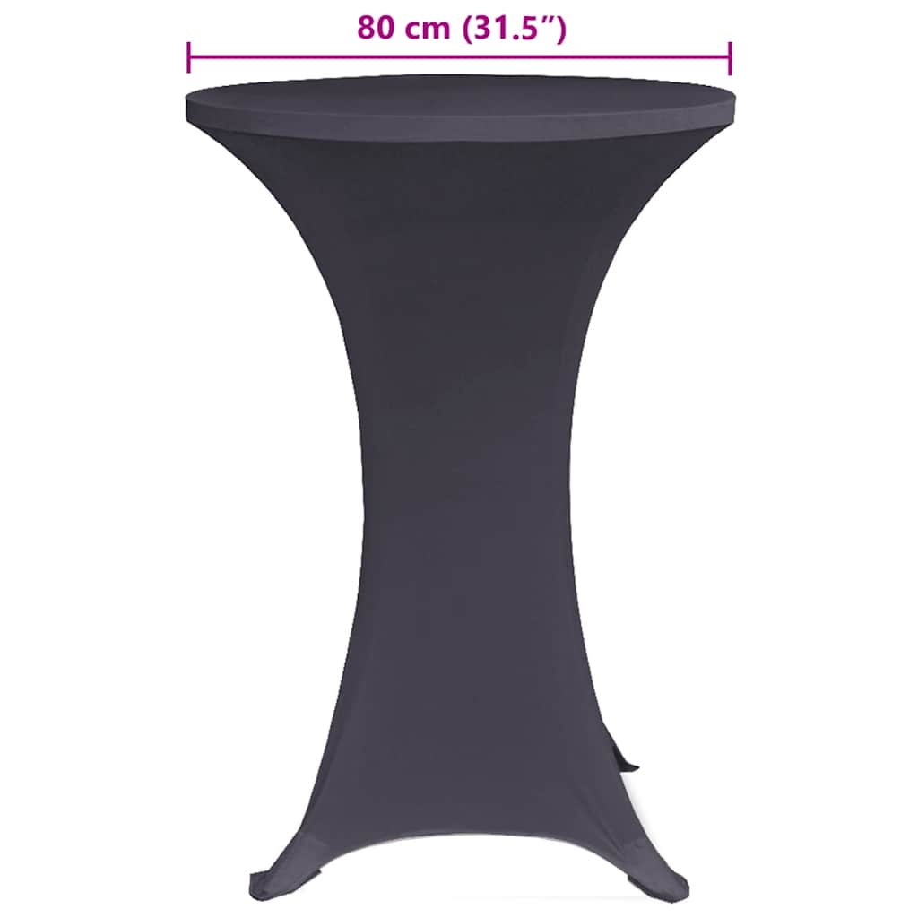 Tischhusse Stretchhusse 2 Stk 70 cm Anthrazit