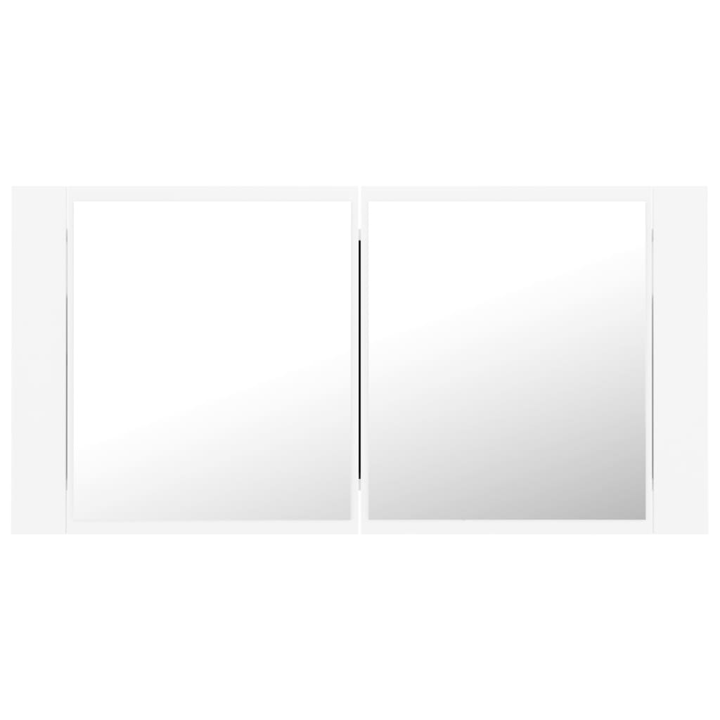 LED-Bad-Spiegelschrank Grau 90x12x45 cm Acryl