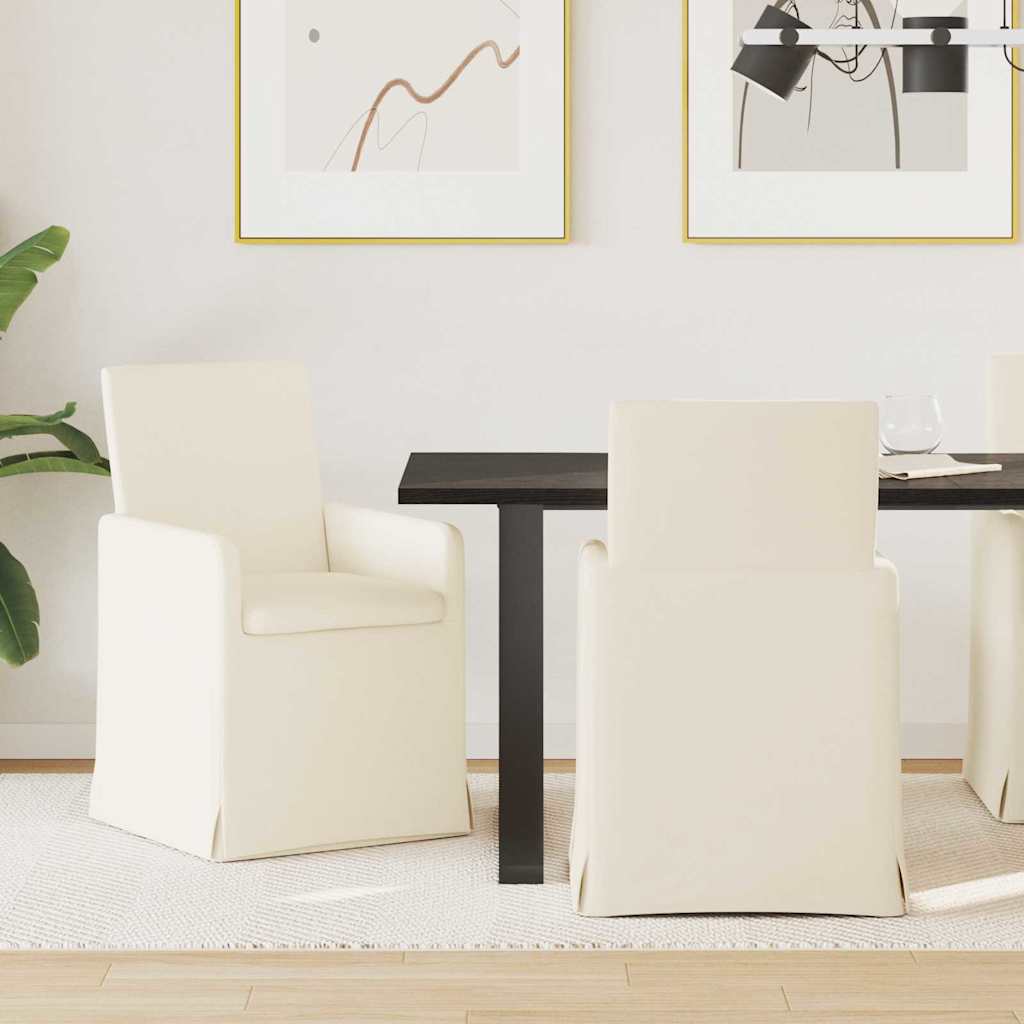 Esszimmerstühle 2 pcs Hellgrau 57 x 67 x 95 cm Leinen