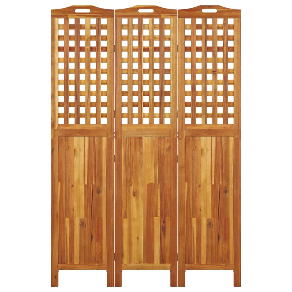 3-tlg. Paravent 121,5x2x115 cm Massivholz Akazie
