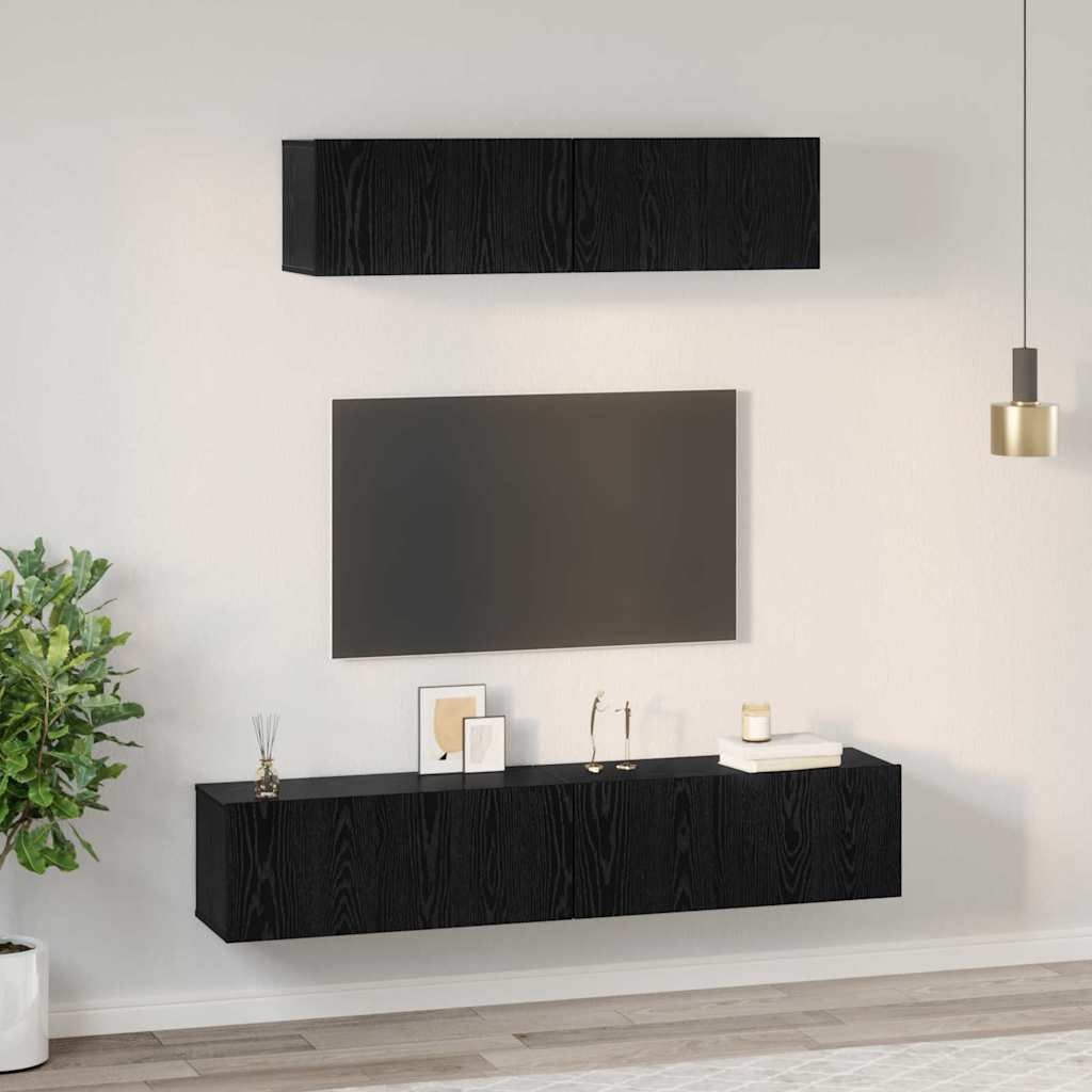 4-tlg. TV-Schrank-Set Weiß Holzwerkstoff