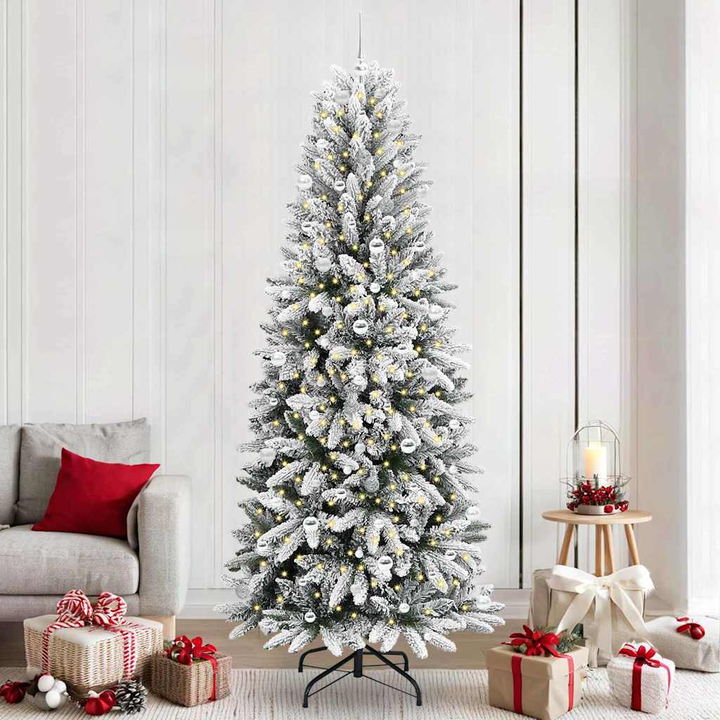 Künstlicher Weihnachtsbaum mit 150 LEDs mit Ständer Weiß 120 cm