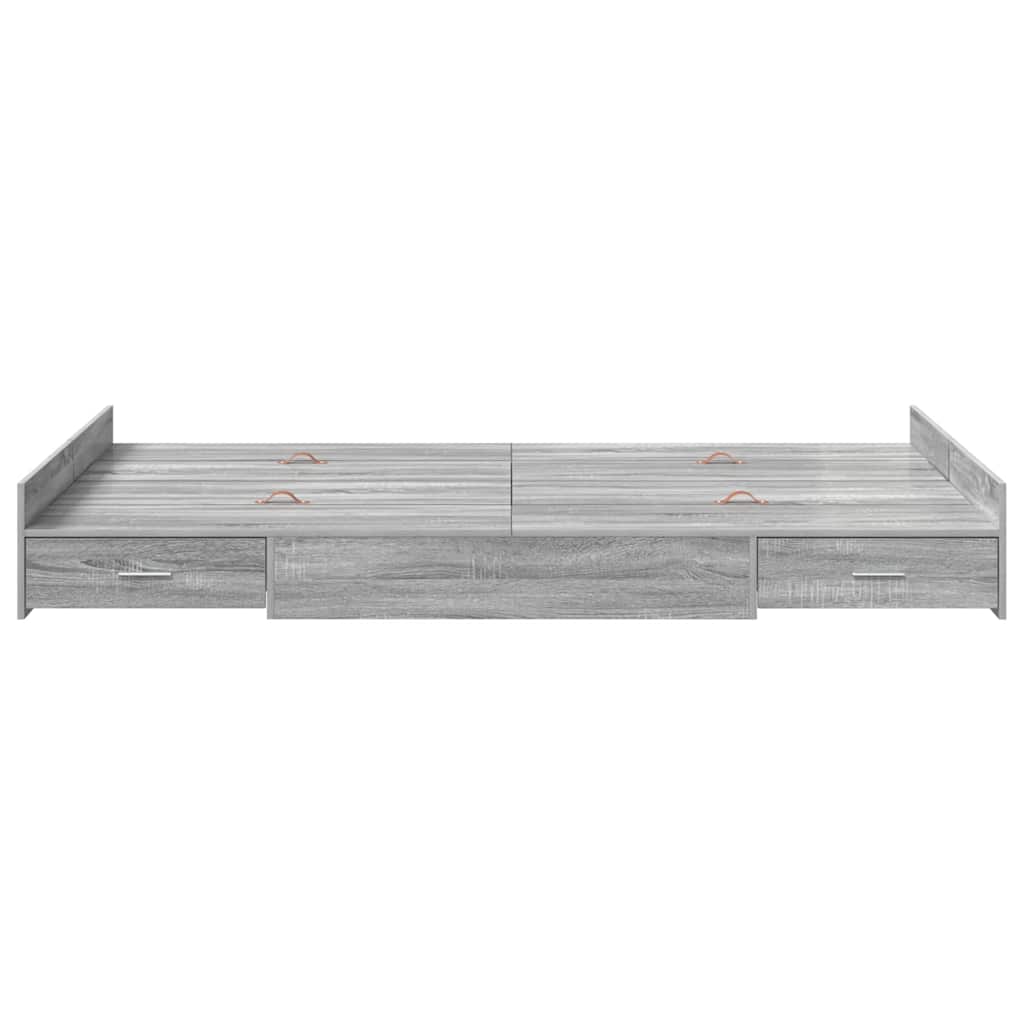 Aufbewahrungsbettgestell Weiß 200 x 200 cm Holzwerkstoff