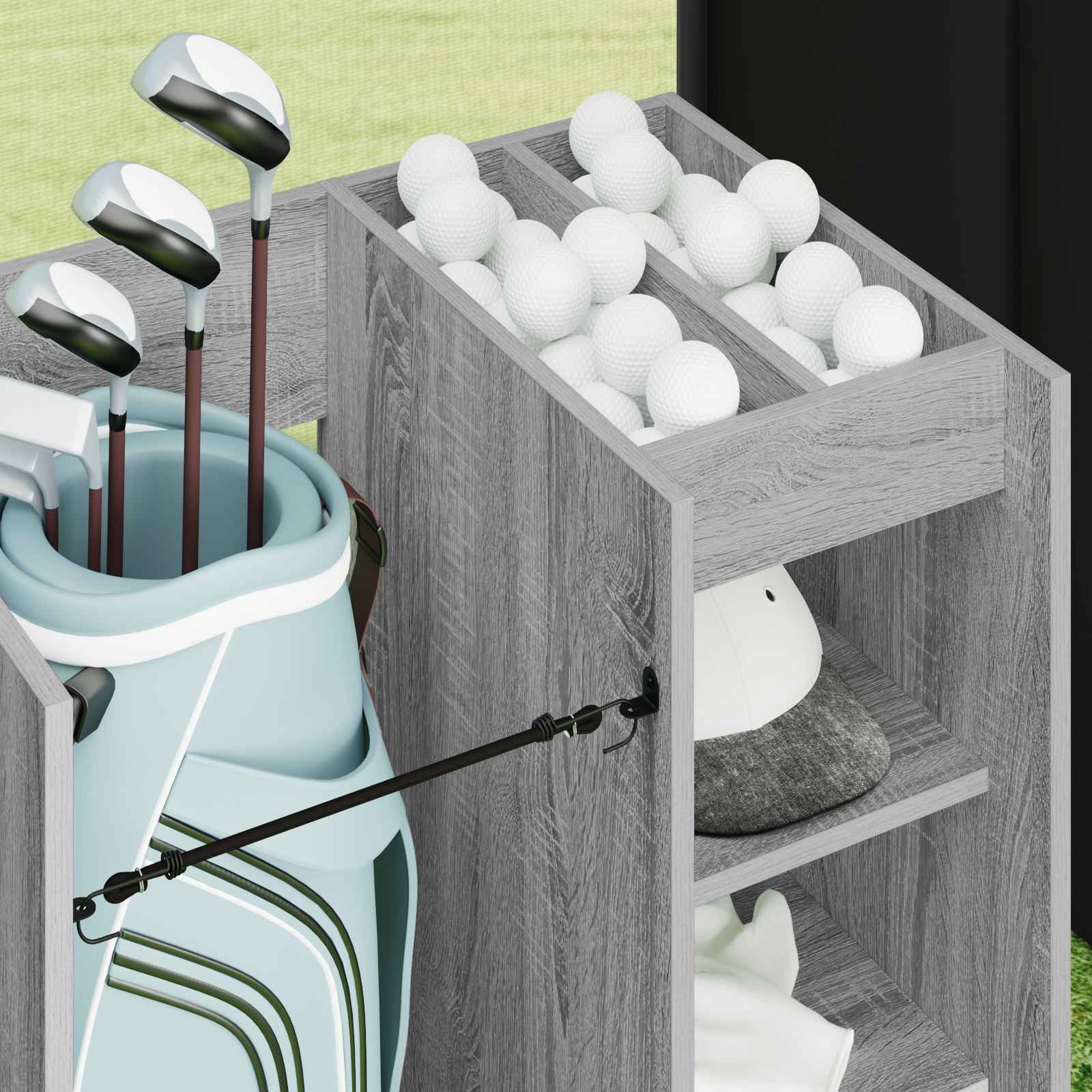 Golf Schrank Mit Rad Uni Weiß 65 x 45 x 98 cm