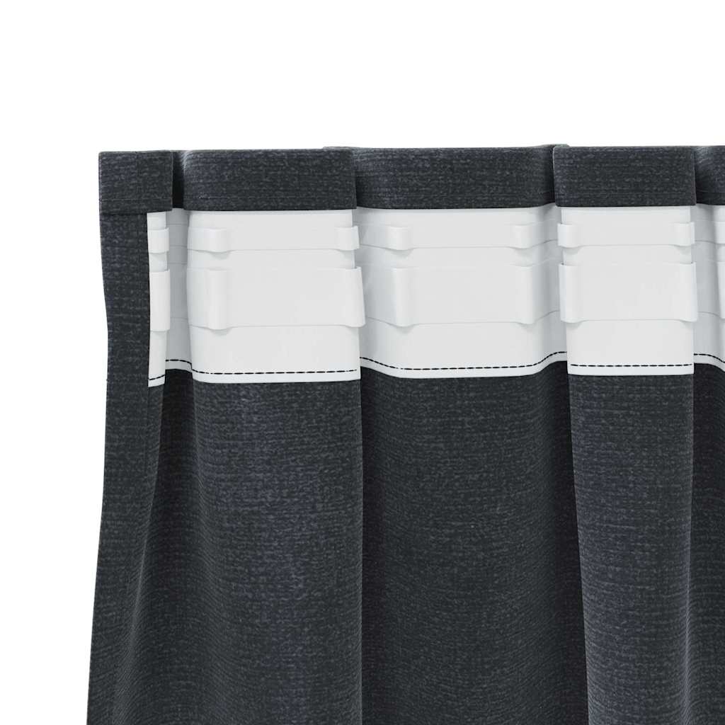 Verdunkelungsvorhänge 2 pcs Schwarz 140 x 140 cm Samt