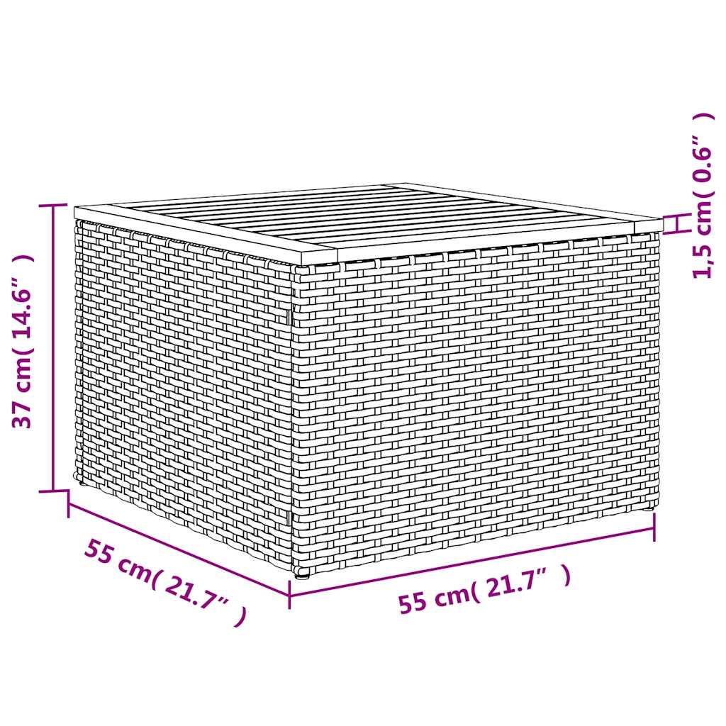 10-teiliges Gartensofa-Set mit Kissen, schwarzes Polyrattan