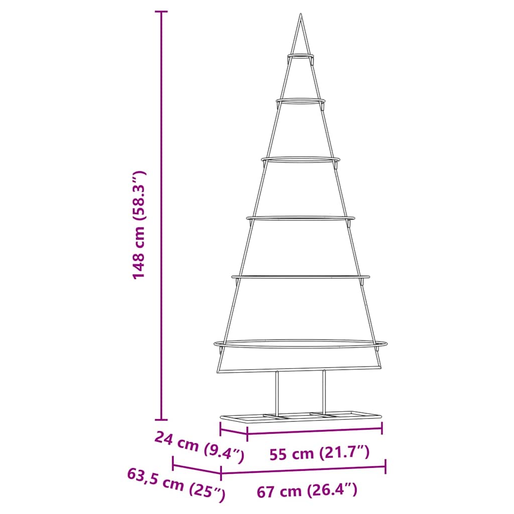 Metall-Weihnachtsbaum Deko Schwarz 60 cm