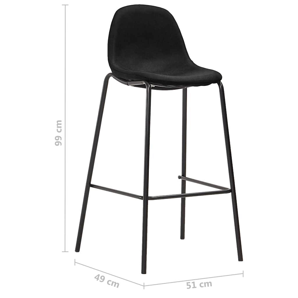 3-tlg. Bar-Set Stoff Dunkelgrau