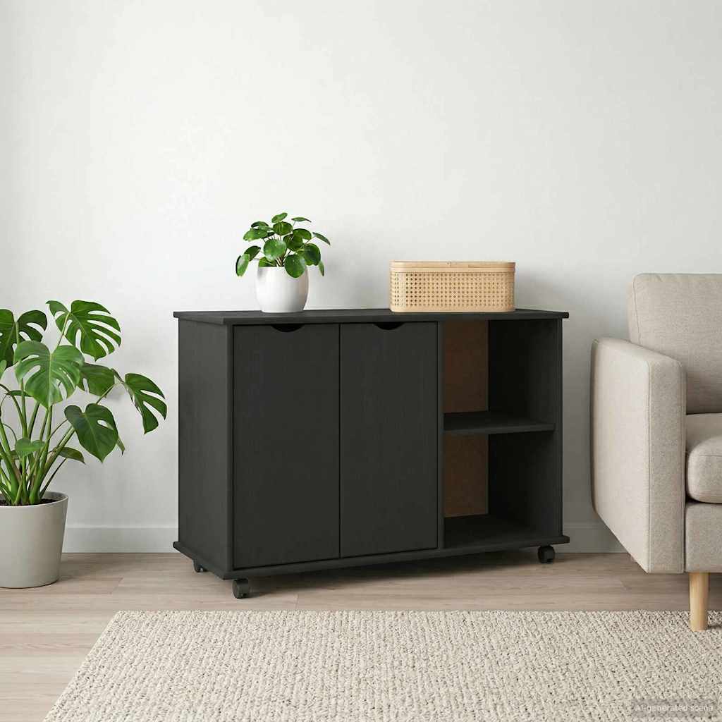 Rollschrank Honigbraun 100 x 39 x 65,5 cm Massivholz Kiefer