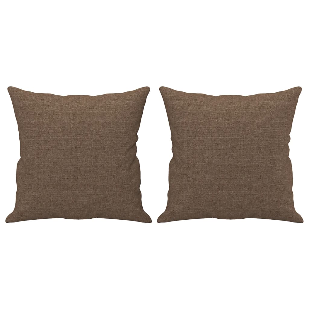 2-Sitzer-Sofa mit Zierkissen Braun 120 cm Stoff