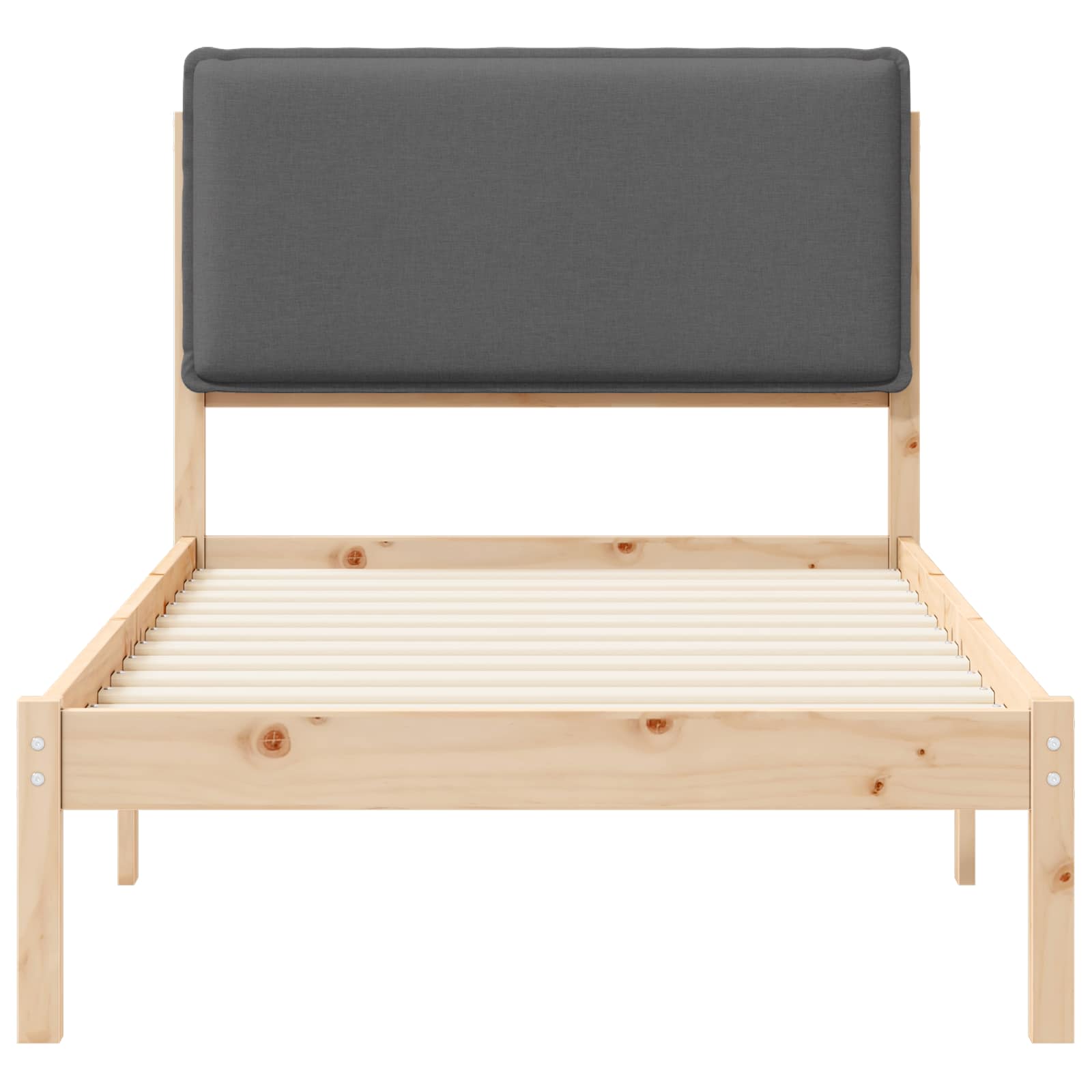Bettgestell mit gepolstertem Kopfteil Hellgrau 200 x 200 cm