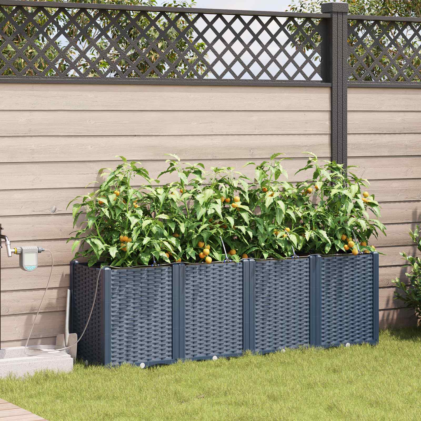 Garten-Pflanzgefäß 4 Stk. Braun 160 x 40 x 22 cm PP
