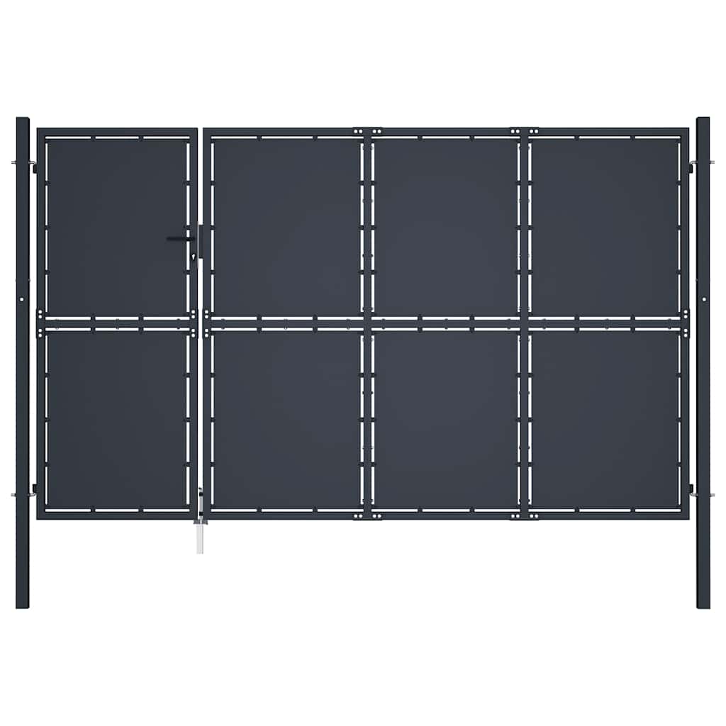 Gartentor aus Stahl 300 x 75 cm Anthrazit