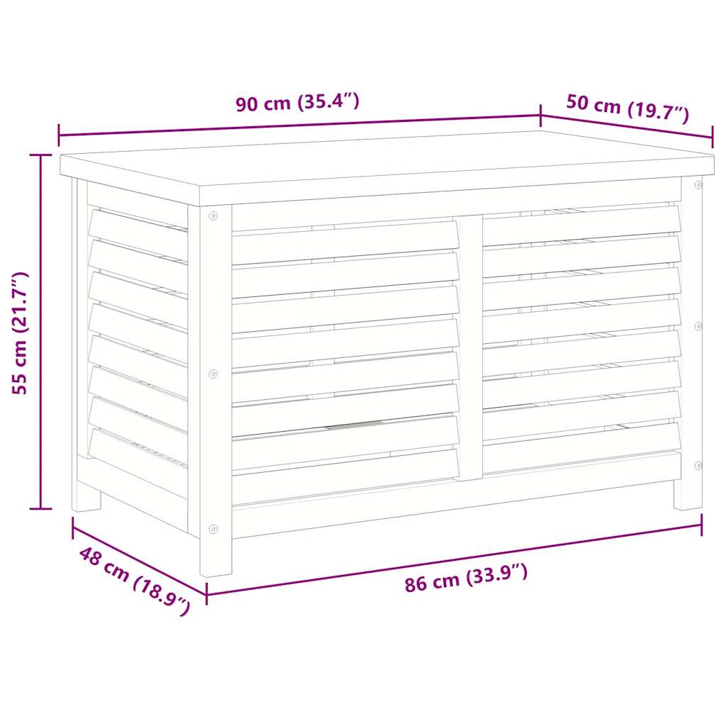 Gartenbox 60x50x55 cm Massivholz Eukalyptus