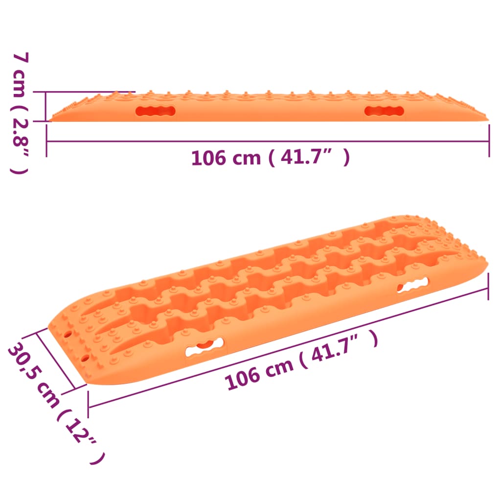 Traktionsmatten 2 Stk. Blau 106x30,5x7 cm Nylon