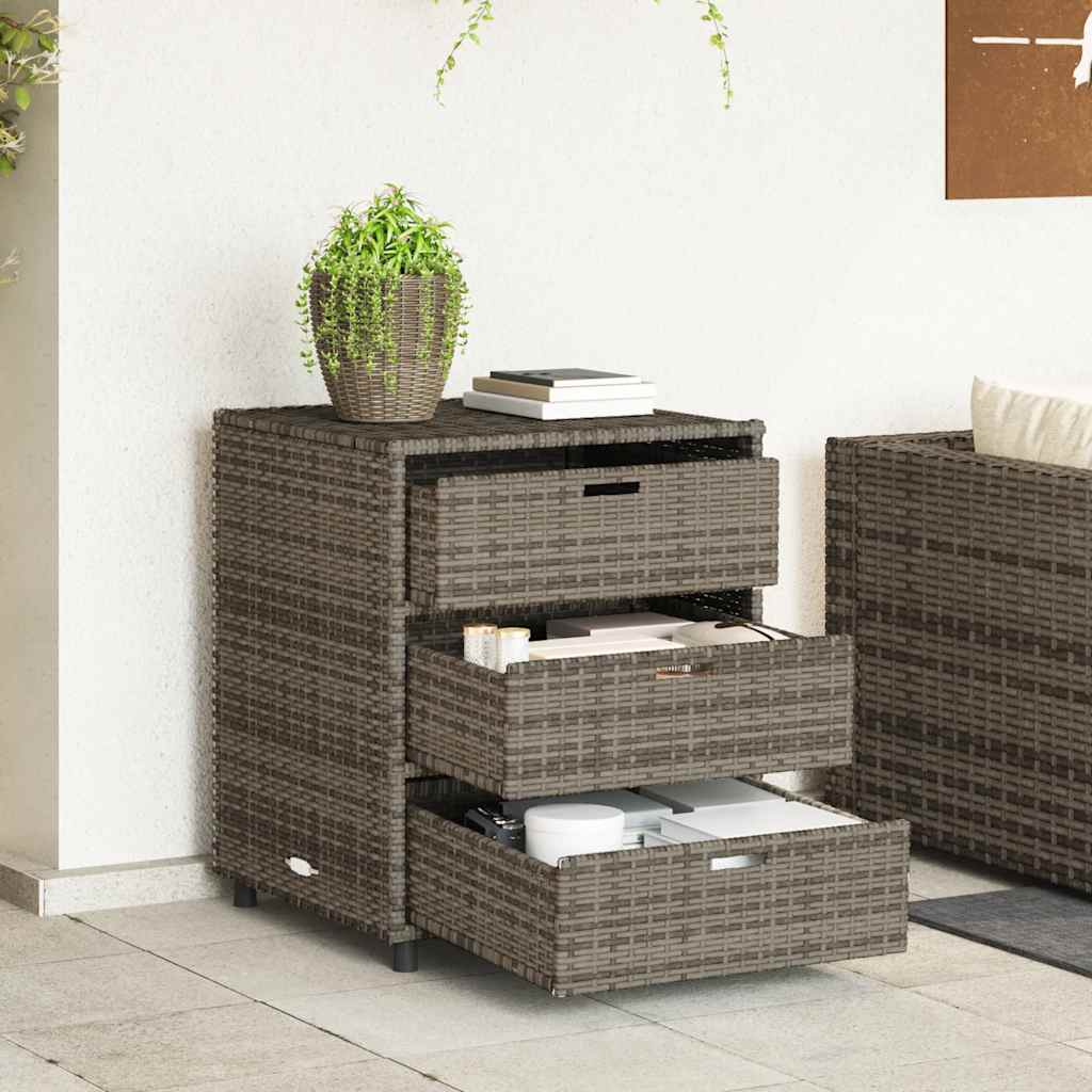 Gartenschrank Schwarz 55x59x80 cm Poly Rattan