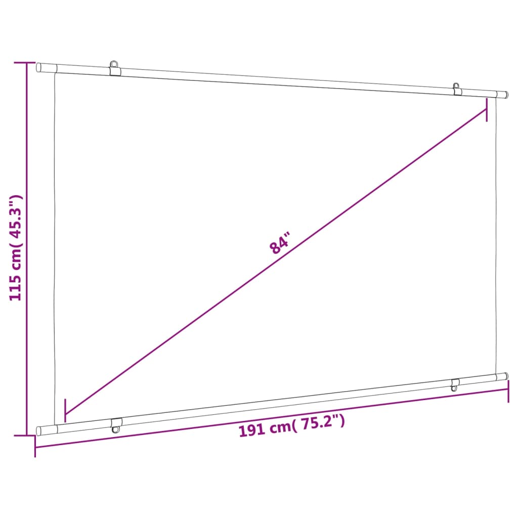 Beamer Leinwand 89" 1:1