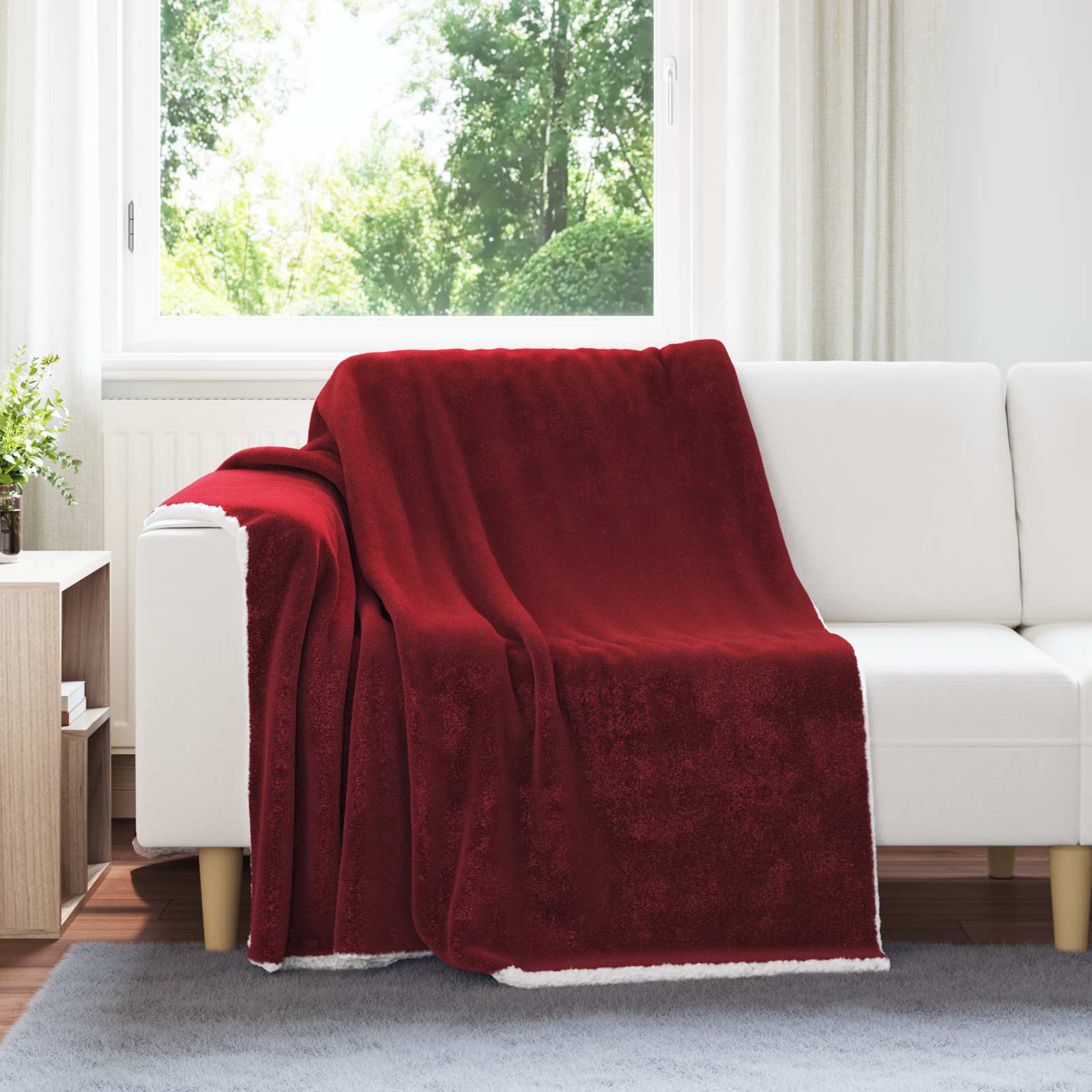Überwurfdecke Beige 130 x 150 cm Fleece