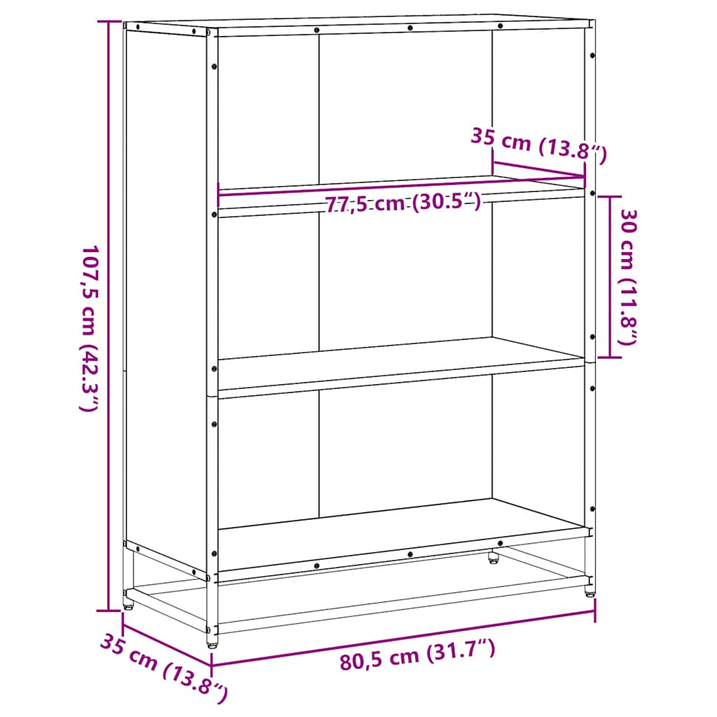 Bücherregal Schwarz 60x35x139 cm Holzwerkstoff