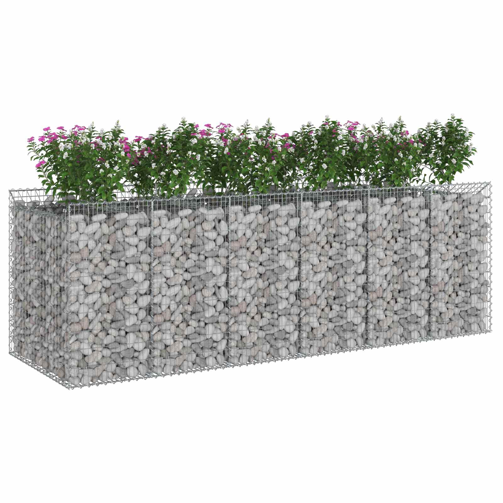 Gabionen-Hochbeet 2 pcs Silber