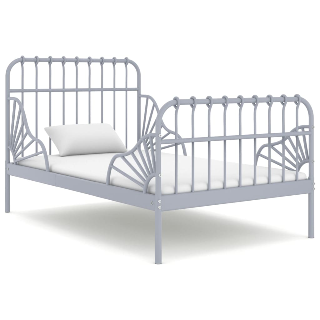 Ausziehbett Schwarz Metall 80x130/200 cm