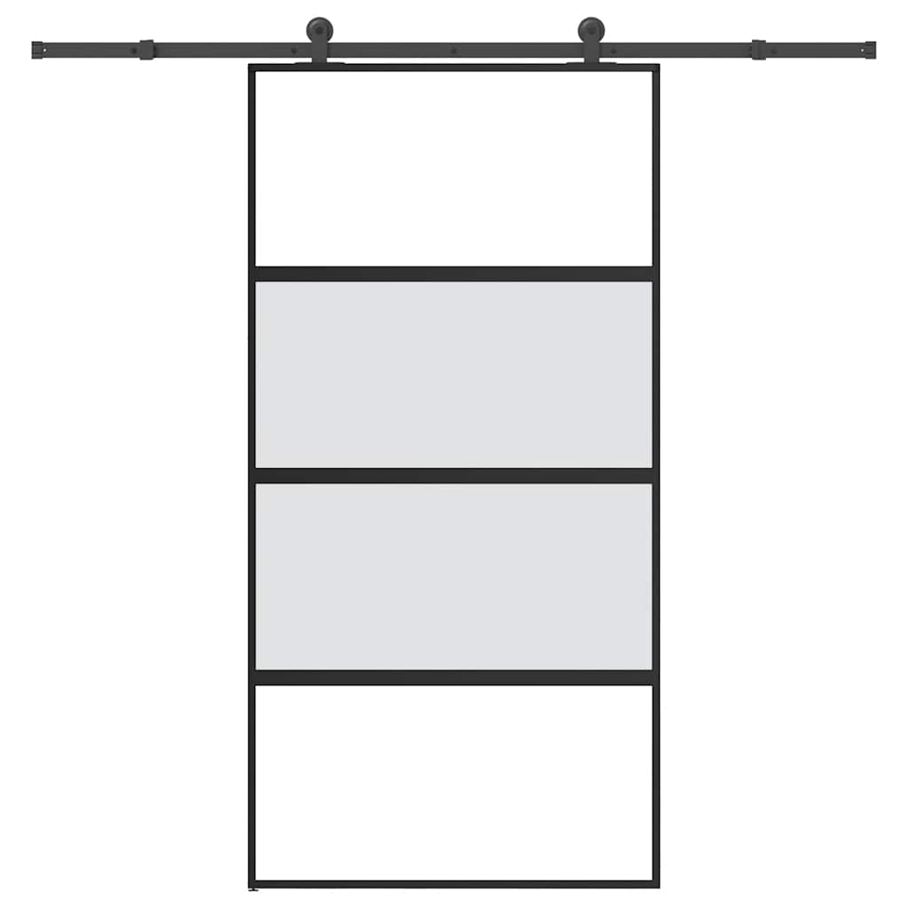 Schiebetür mit Beschlag 76x205 cm ESG-Glas & Aluminium