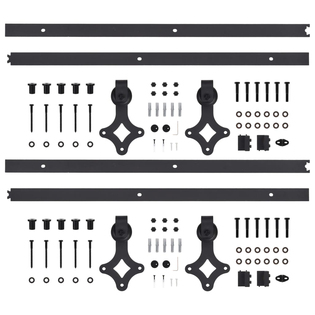 Schiebetürbeschlag-Set SKIEN 183 cm Stahl Schwarz