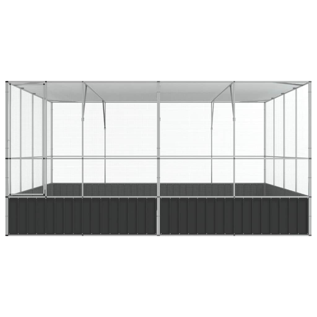 Voliere Silbern 210,5x107x212 cm Stahl