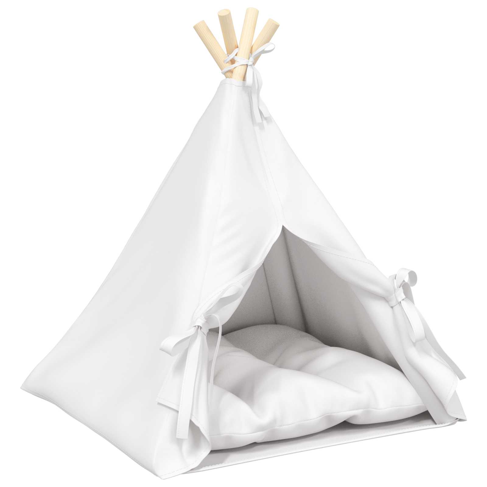 Haustier-Tipi mit Kissen Weiß 40 x 40 x 50 cm Polyester