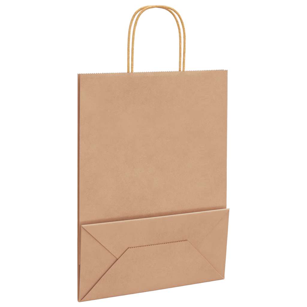 Papiertragetaschen 50 Stk. mit Henkeln Braun 21x11x36 cm