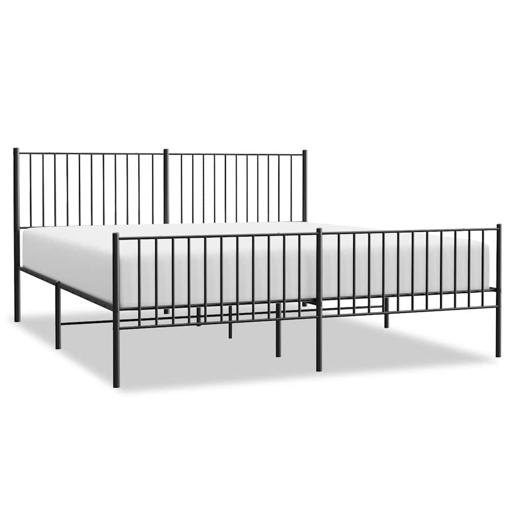 Bettgestell Metall Schwarz 75x190 cm