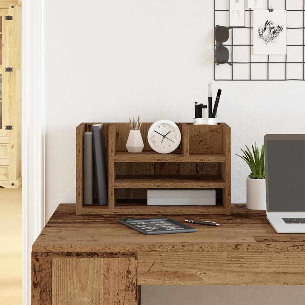 Schreibtisch-Organizer Weiß 44,5x24x25 cm Holzwerkstoff