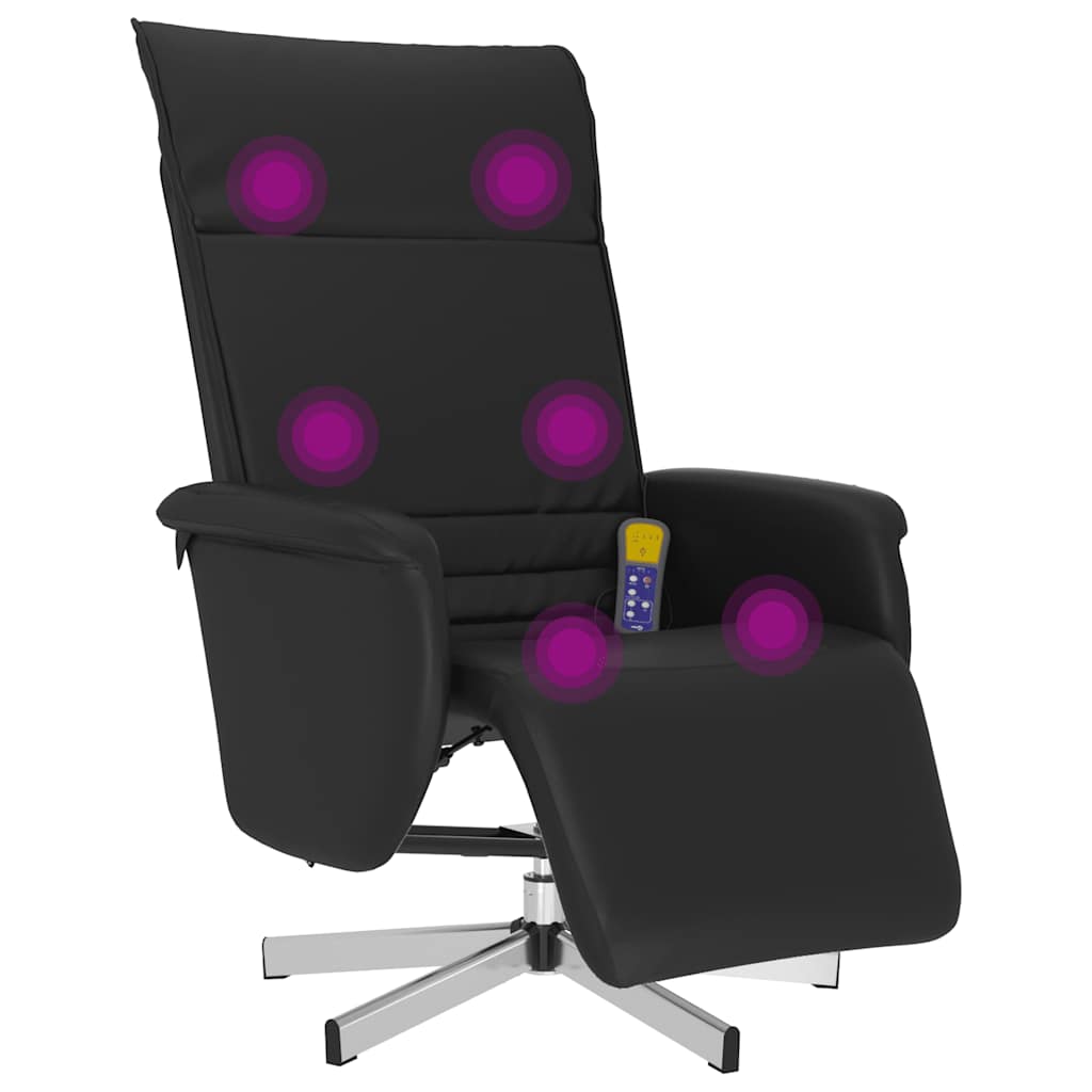 Massagesessel mit Fußteil Creme Kunstleder