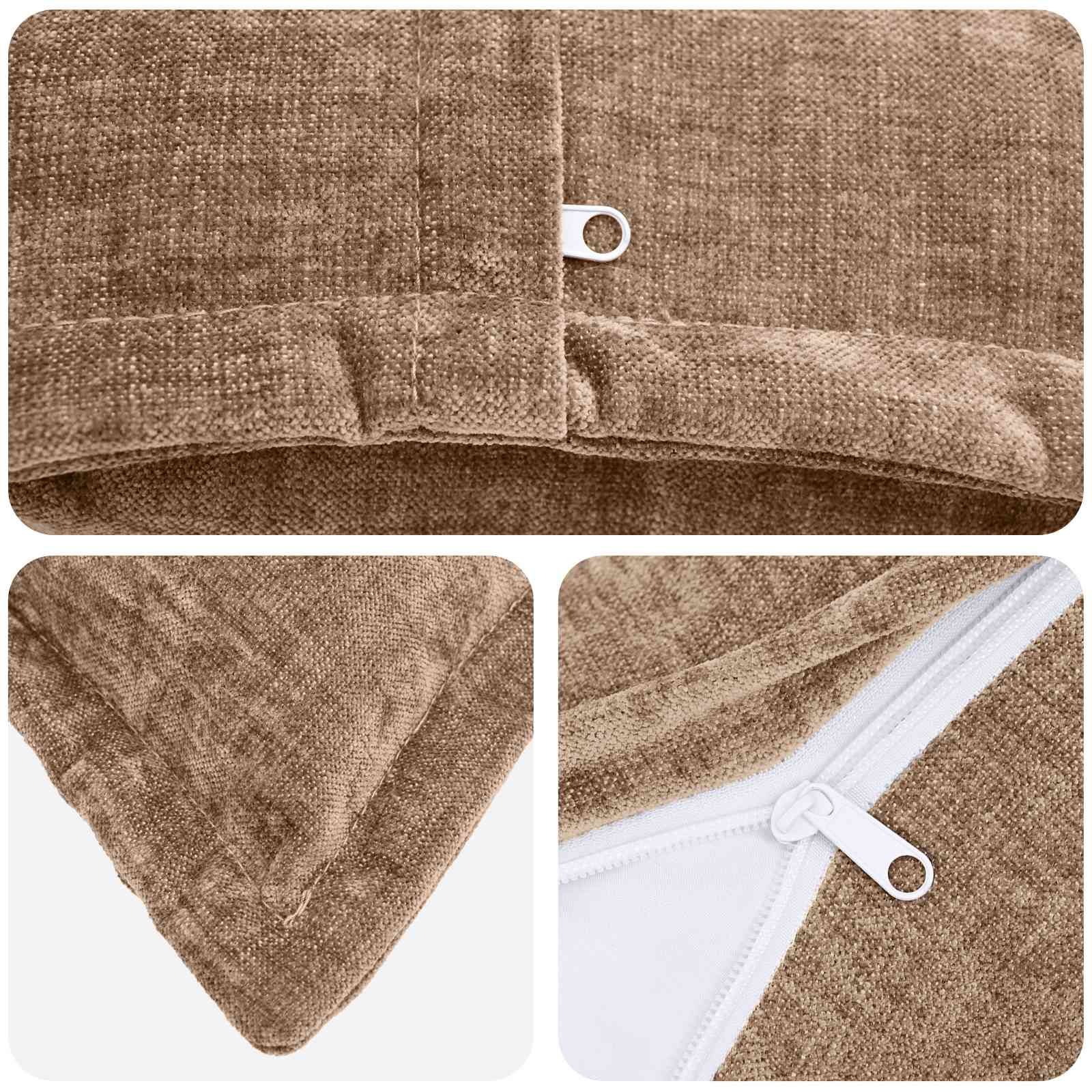 Kissenbezug 6 Stk. HEERLEN Dunkelgrau 30 x 30 cm Chenille-Stoff