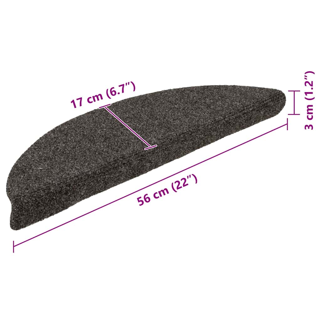 Stufenmatten Selbstklebend 15 Stk. 56x17x3 cm Hellbraun Halbrund