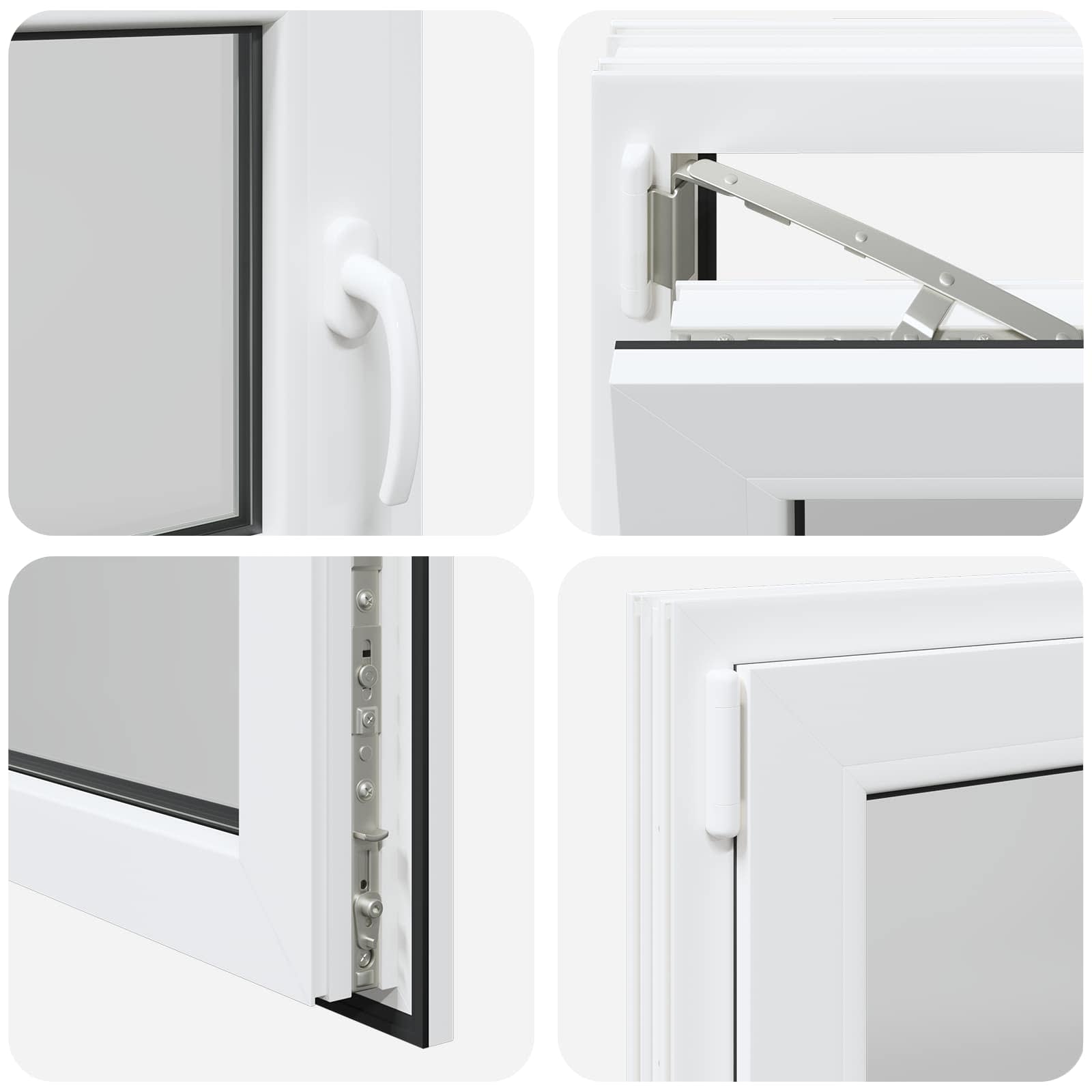 Kellerfenster RISOR 50 x 50 cm PVC und Glas Weiß
