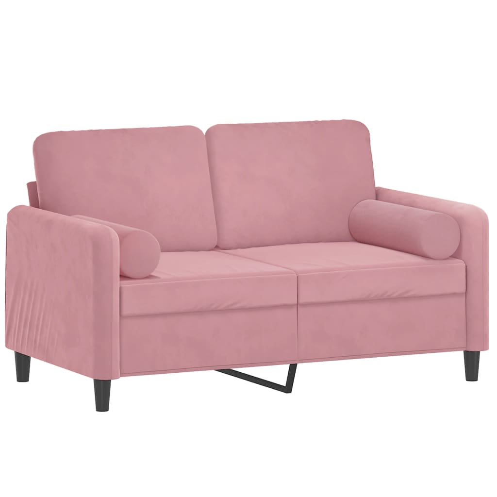 2-Sitzer-Sofa mit Zierkissen Dunkelgrün 120 cm Samt