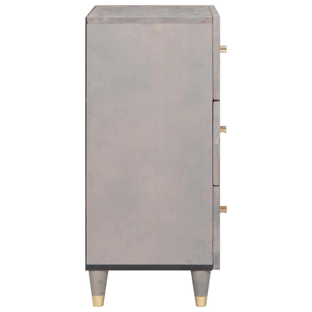 Sideboard Grau und Gold 40 x 33 x 75 cm Massivholz Mango