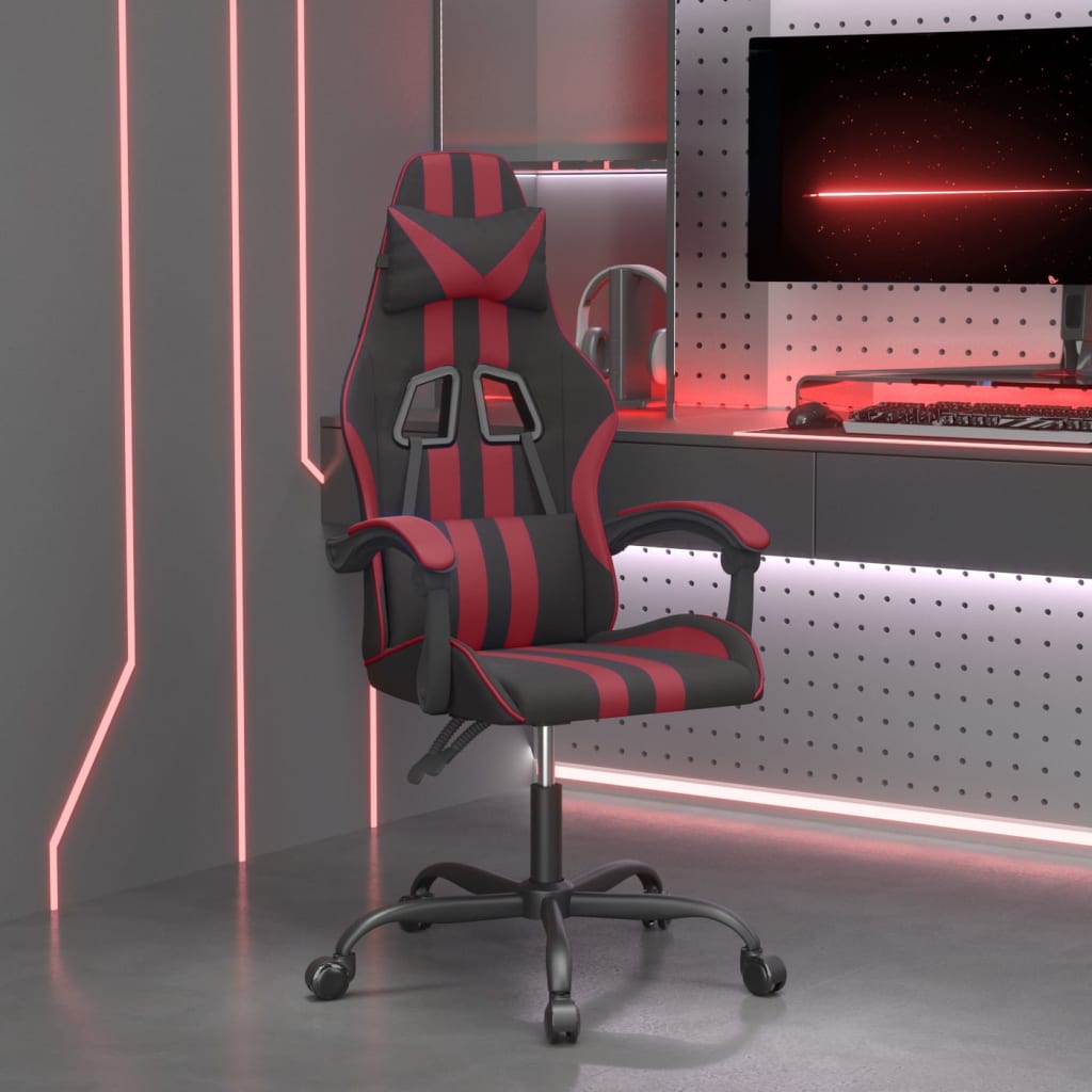 Gaming-Stuhl Drehbar Schwarz und Blau Kunstleder