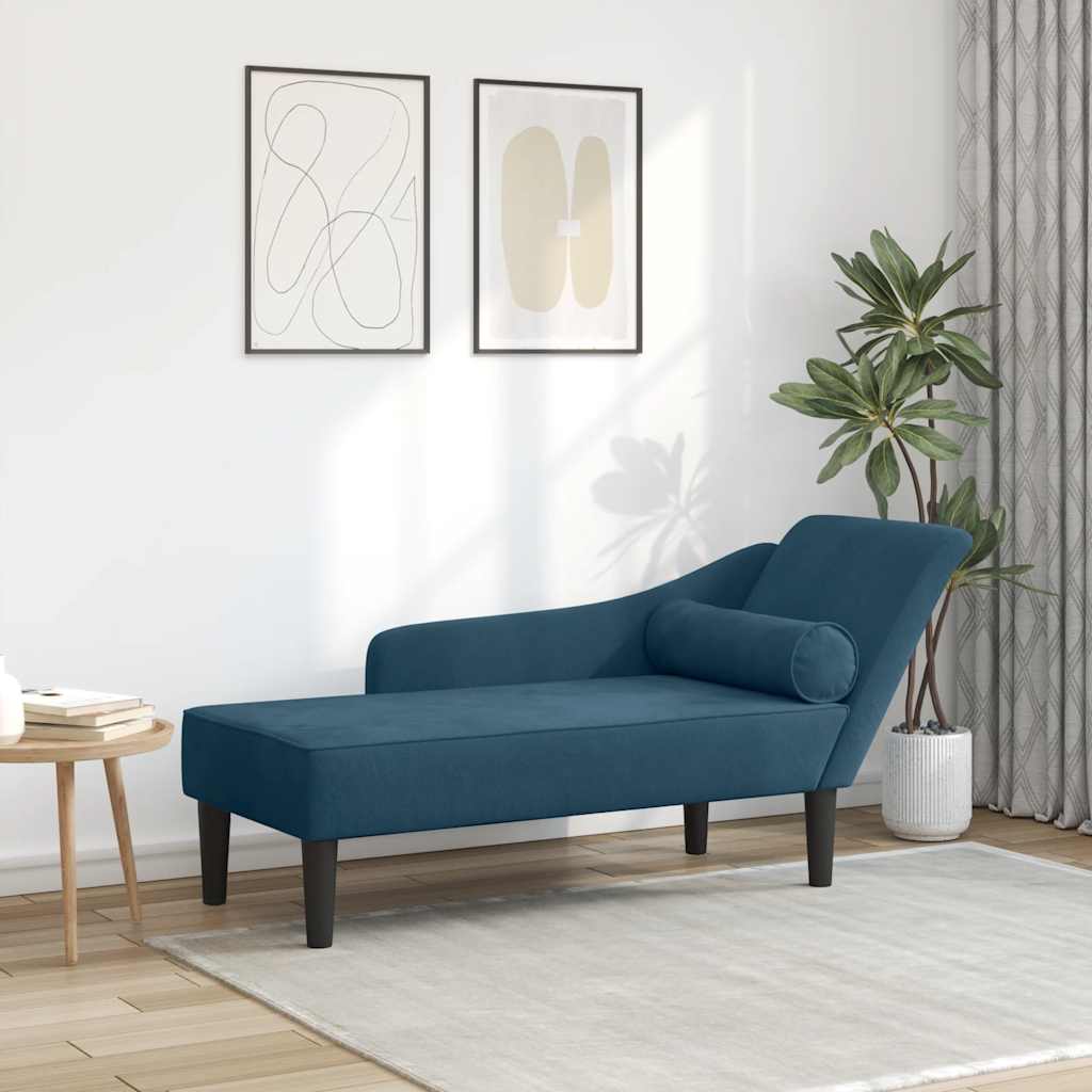 Chaiselongue mit Kissen Rosa Samt