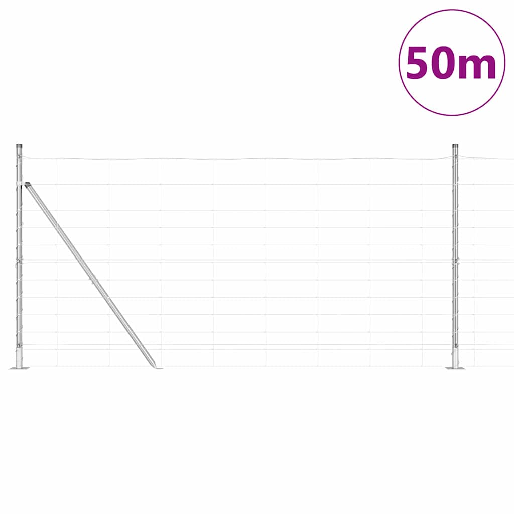 Ground Fix Geschweißter Drahtzaun 25 x 0,8 m Silber Netz